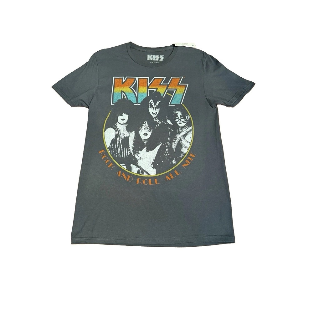 Kiss Rock & Roll All Night T-Shirt Size S Heavy Metal Band Grunge Biker Alt NWT